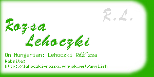 rozsa lehoczki business card